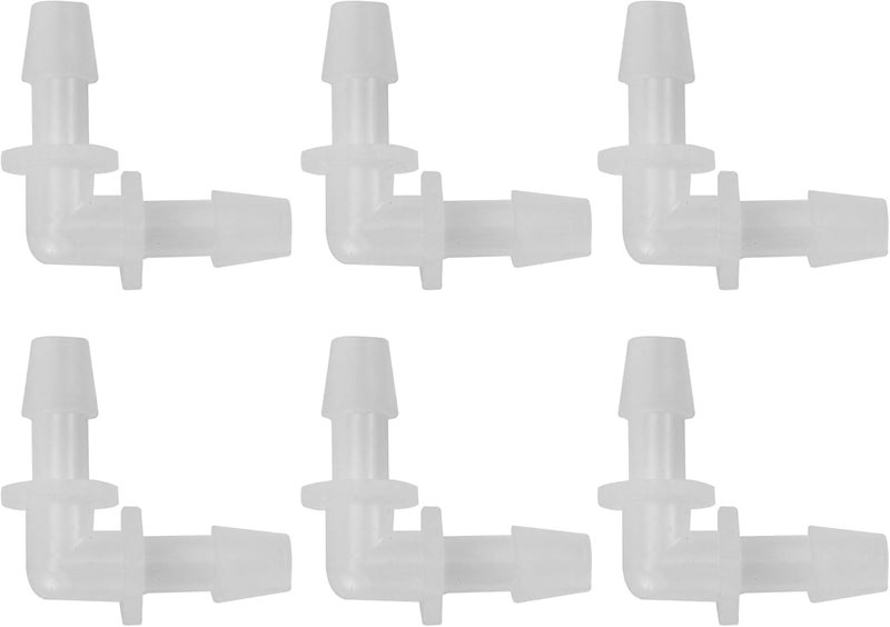 Partuto 6 Pcs Universal Automotive Vacuum Tubing Connector - Car 90 Degree 5/16" L Shaped Vacuum Tubing Connector Assortment 2 Way Vacuum Line Fittings - Plastic Transparent - Image 1